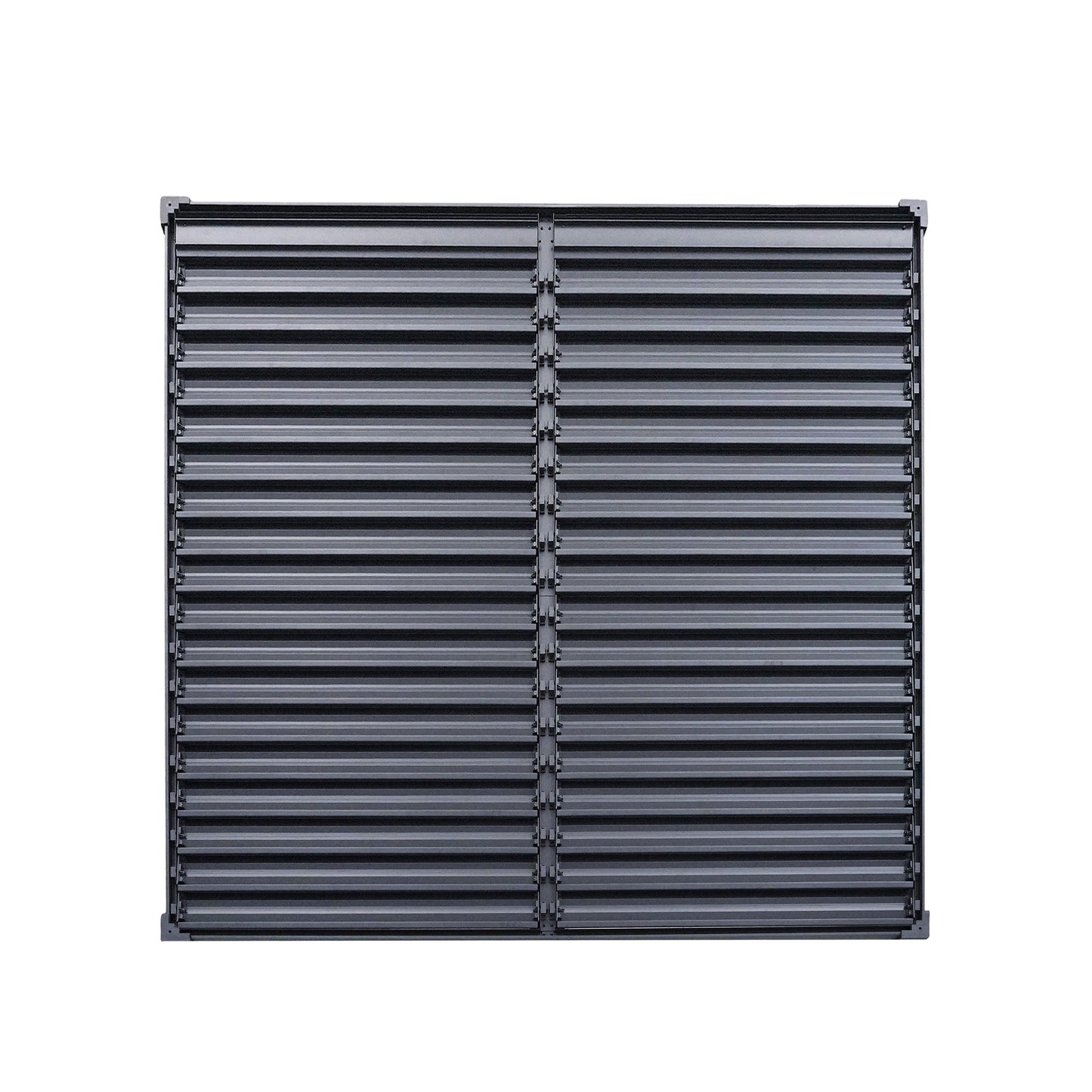 Byron Outdoor Pergola panel with dark metal horizontal louvers by HouseOfZazla on Tampa Home & Garden Store
