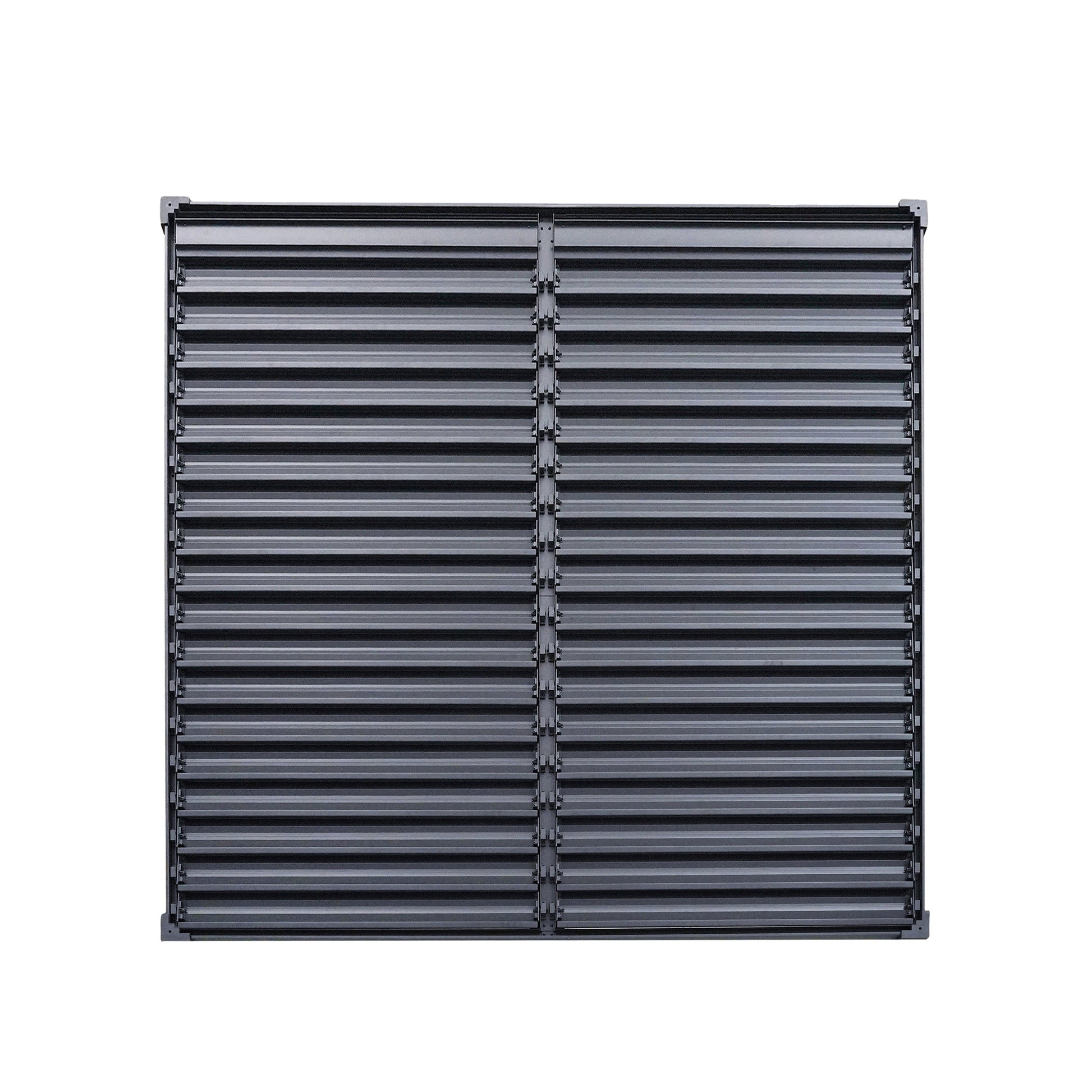 Byron Outdoor Pergola panel with dark metal horizontal louvers by HouseOfZazla on Tampa Home & Garden Store