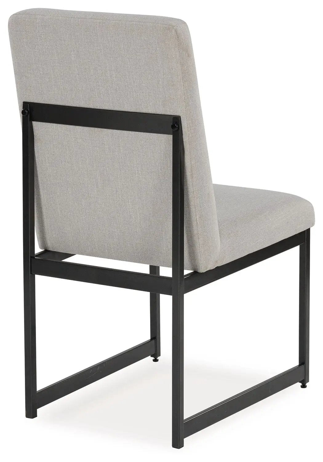 Tomtyn dining upholstered side chair light brown fabric with black metal frame on Tampa Home & Garden Store