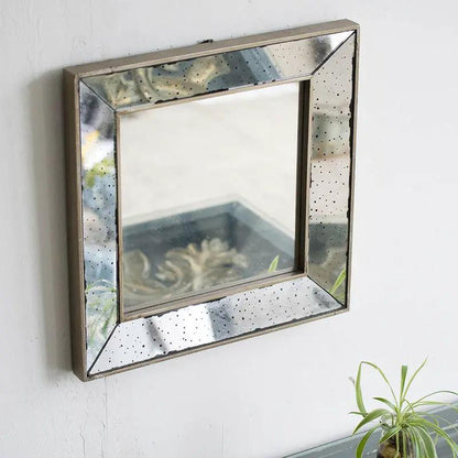 Distressed Accent Mirror, framed mirror with metallic dotted frame Unique Piece Furniture on Tampa Home & Garden Store