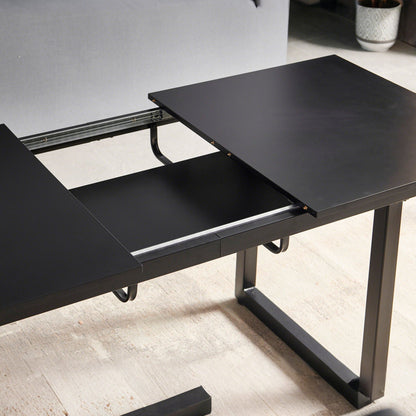 Modern Dining Table with Metal Legs and Firm Top