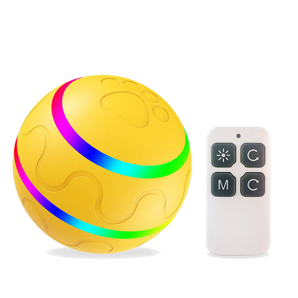 Wicked Ball Toy for Cats, yellow USB self-rotating ball with remote on Tampa Home & Garden Store