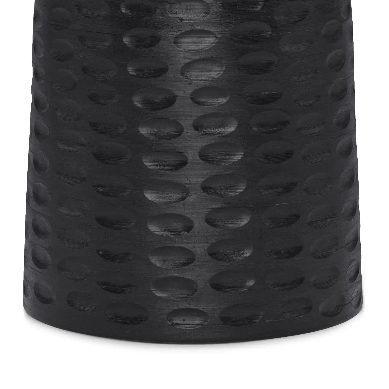 Boyd Handcrafted Accent Table black surface with raised circular dot pattern on Tampa Home & Garden Store