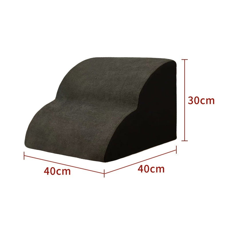 Pet Removable And Washable Stairs Bed Steps gray curved fabric 40x40x30 cm on Tampa Home & Garden Store