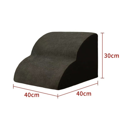 Pet Removable And Washable Stairs Bed Steps gray curved fabric 40x40x30 cm on Tampa Home & Garden Store