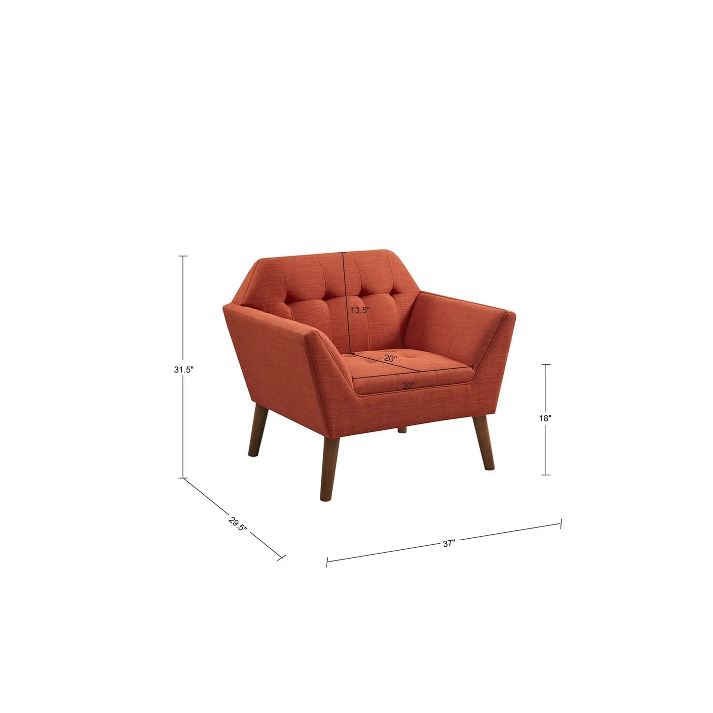 Lounge Chair With Button Tufting Mid Century