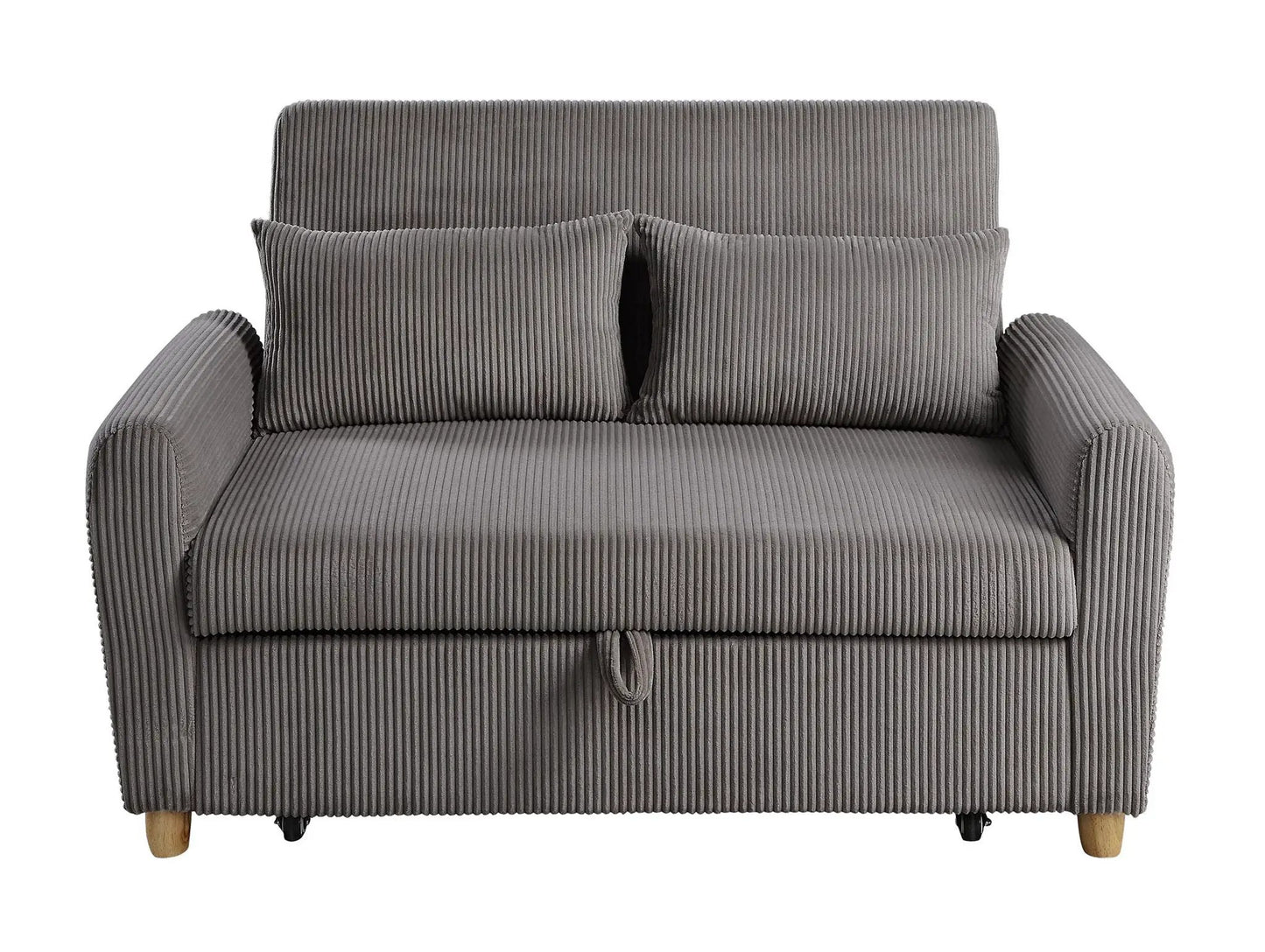 Justine Convertible Sleeper Loveseat brown corduroy by Unique Piece Furniture on Tampa Home & Garden Store