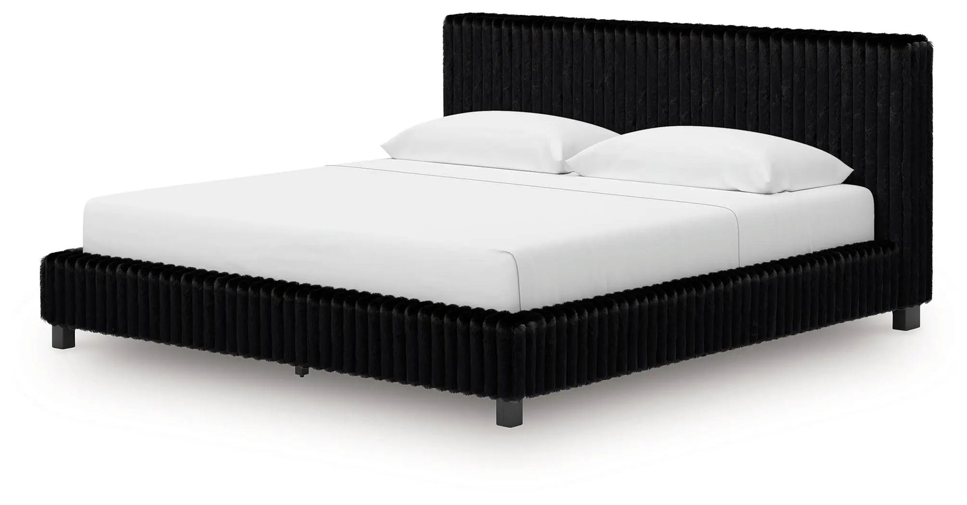 Zuraleus upholstered bed by Unique Piece Furniture with black tufted headboard on Tampa Home & Garden Store