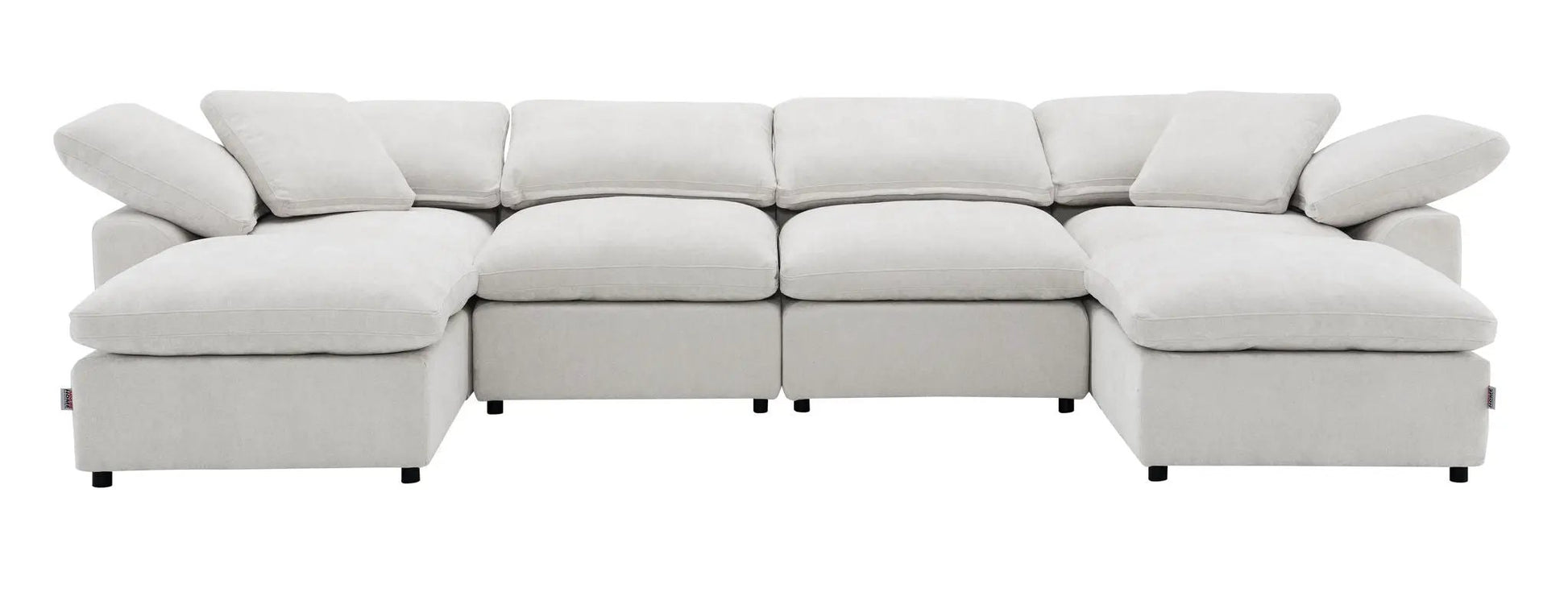 Naveen modular sectional with ottoman in beige fabric, 2pc set by Unique Piece Furniture on Tampa Home & Garden Store