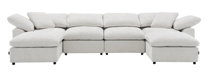 Naveen modular sectional with ottoman in beige fabric, 2pc set by Unique Piece Furniture on Tampa Home & Garden Store