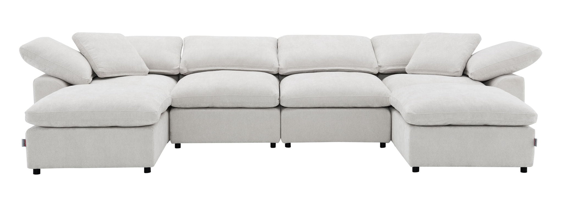 Naveen modular sectional with ottoman in light beige fabric, 2-piece set by HouseOfZazla on Tampa Home & Garden Store