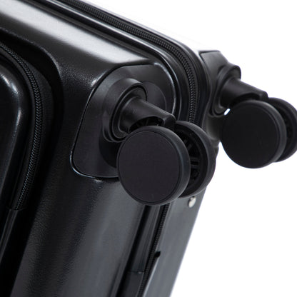 Luggage set close-up: black ABS spinner wheels with zipper detail HouseOfZazla on Tampa Home & Garden Store