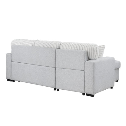 Reversible Pull Out Bed and a Gray Couch