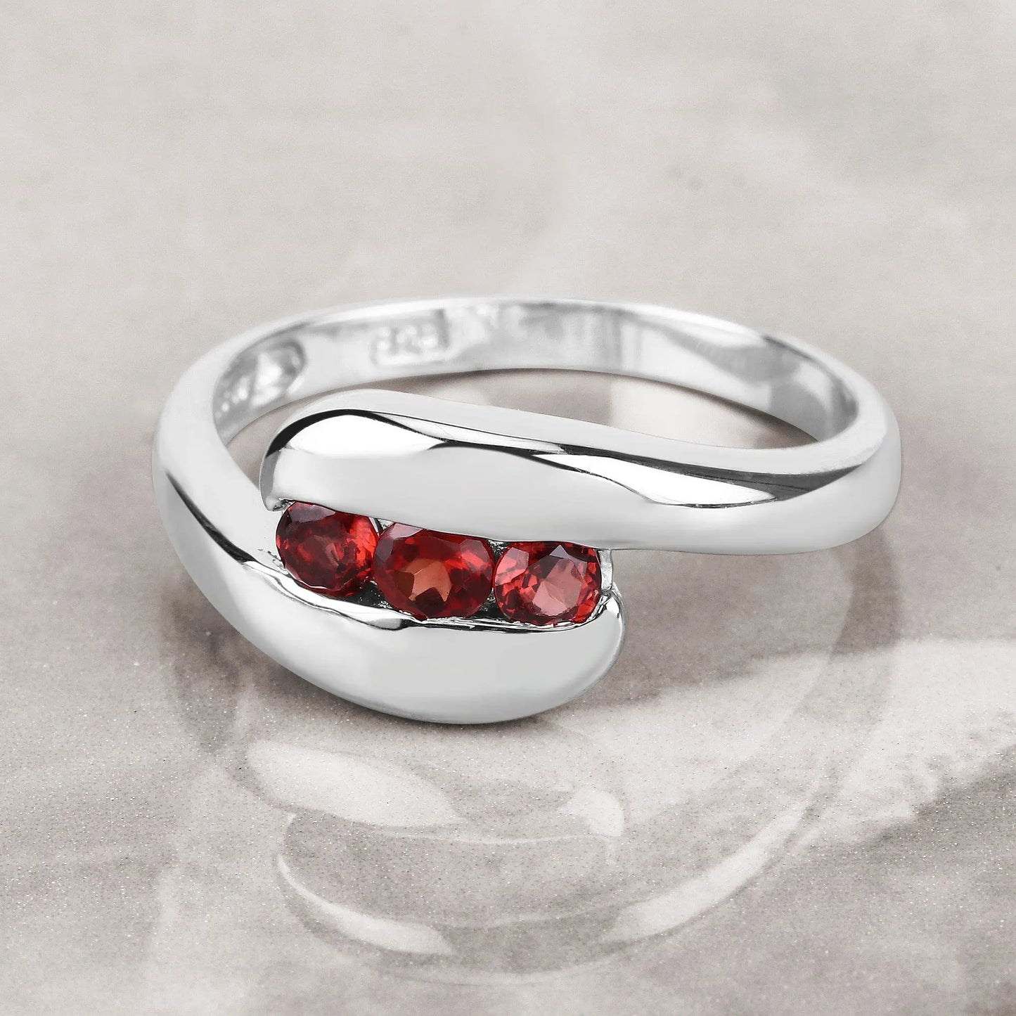 Ring 0.74ct Garnet stones in .925 sterling silver band by Bids.com on Tampa Home & Garden Store