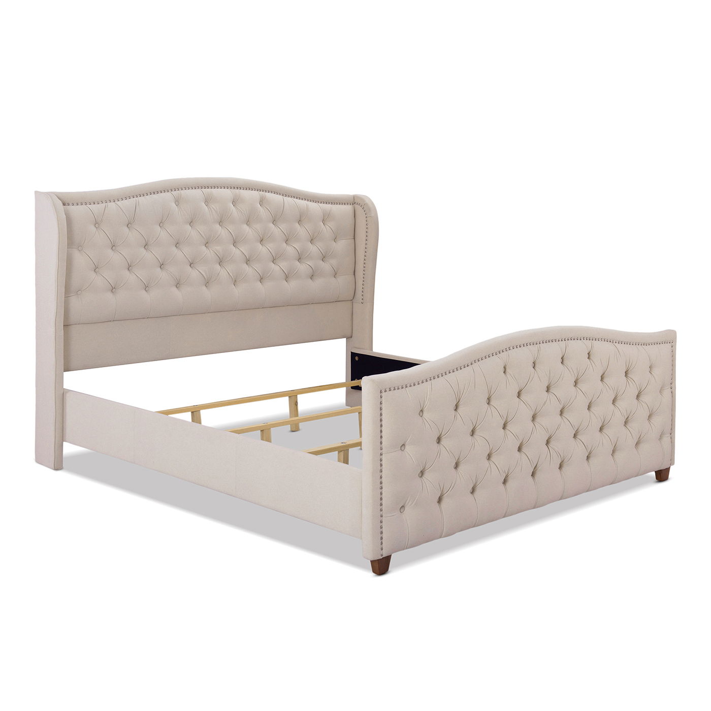 Solid Upholstered Bed Frame and Headboard Set