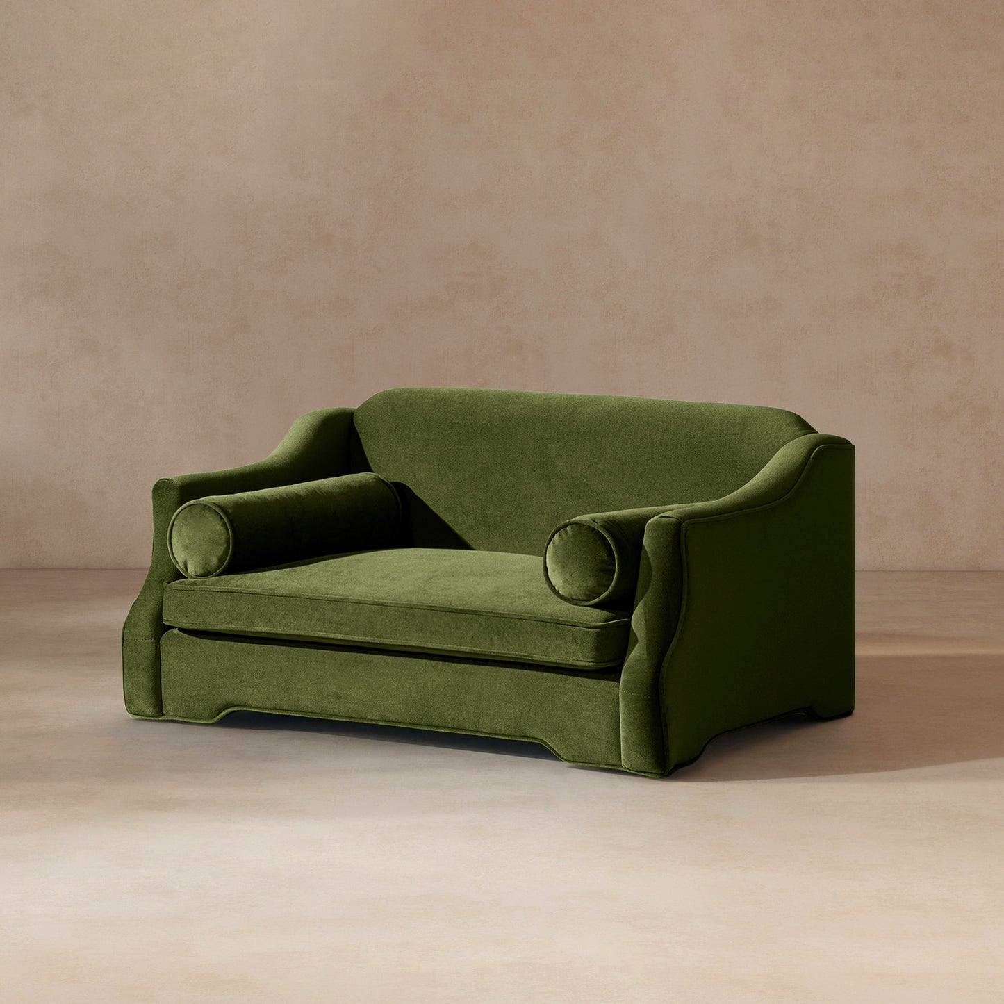Paloma 35.5in Olive Dog Sofa Bed, Medium with bolster pillows by HouseOfZazla on Tampa Home & Garden Store