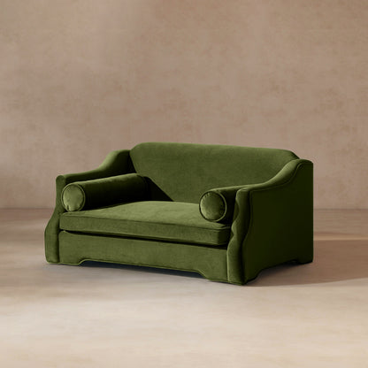 Paloma 35.5in Olive Dog Sofa Bed, Medium with bolster pillows by HouseOfZazla on Tampa Home & Garden Store