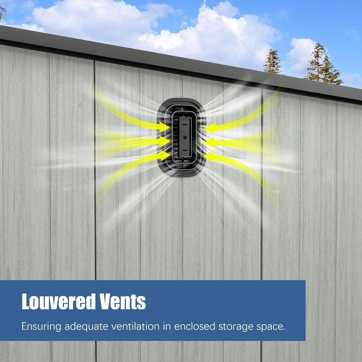 6x11FT Outdoor Resin Storage Shed with louvered vents for ventilation HouseOfZazla on Tampa Home & Garden Store