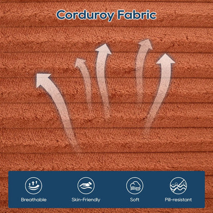 Corduroy fabric swatch orange for Unique Piece Furniture on Tampa Home & Garden Store