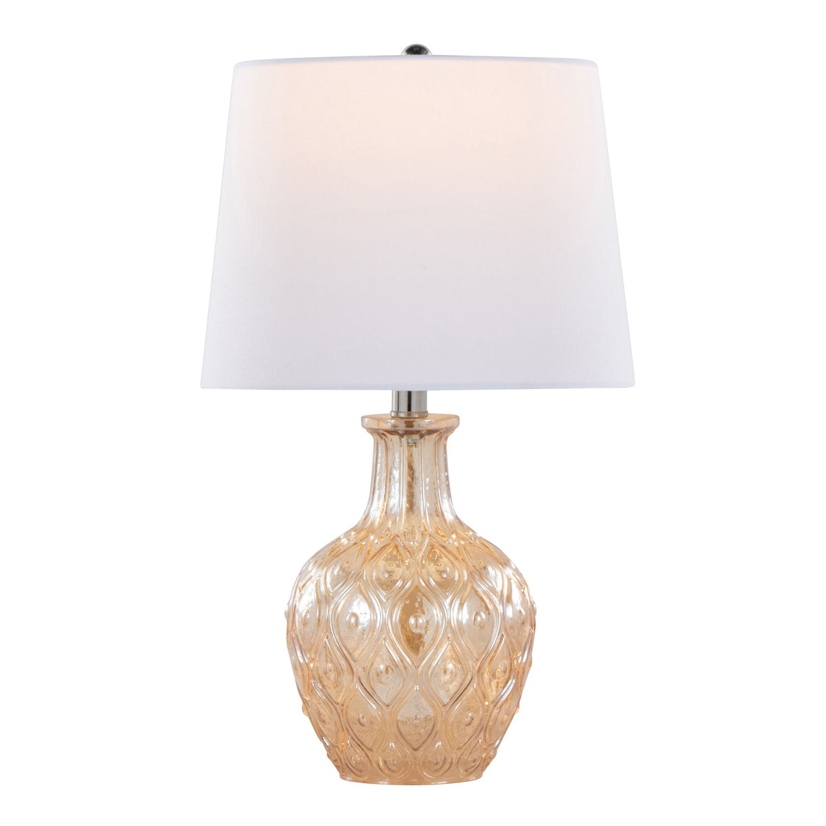 Gloria lamp set of 2 with peach glass bases and shades by HouseOfZazla on Tampa Home & Garden Store