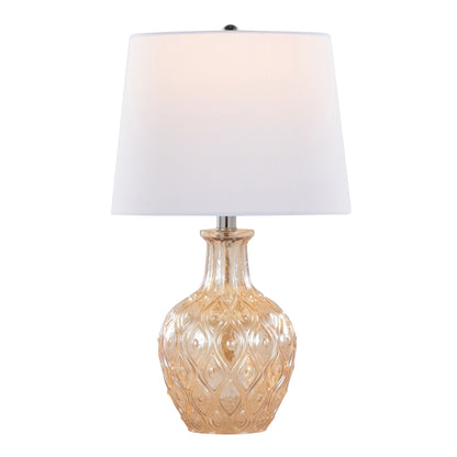 Gloria lamp set of 2 with peach glass bases and shades by HouseOfZazla on Tampa Home & Garden Store