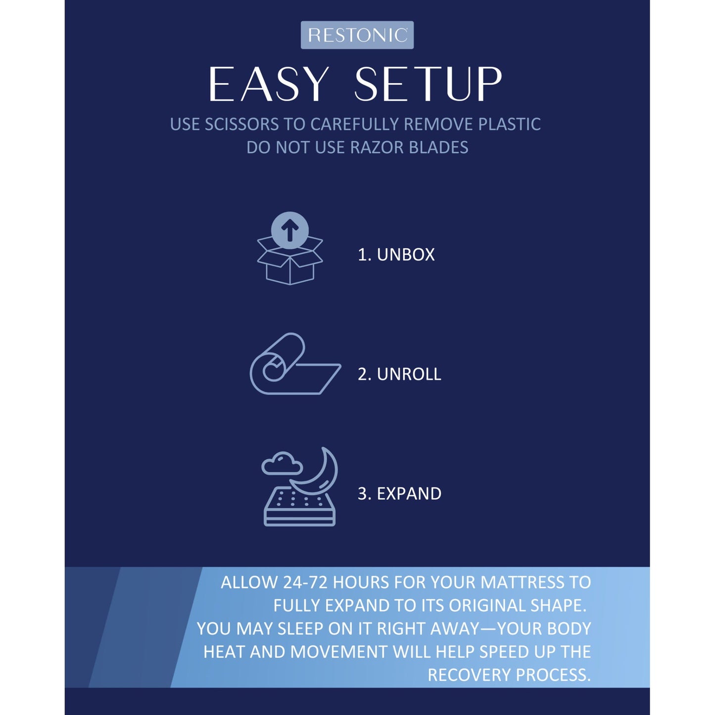 Comfort Care 10in Hybrid Euro Top Mattress Plush Comfort Restonic Easy Setup guide on Tampa Home & Garden Store