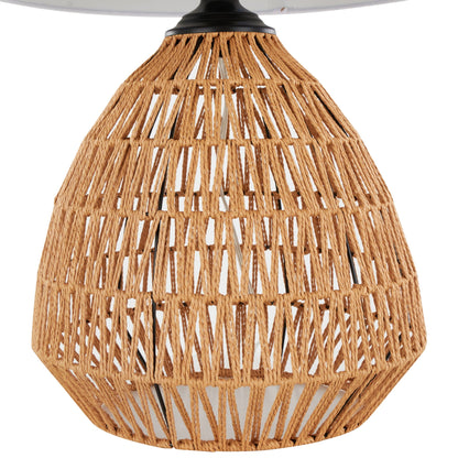 Congo contemporary rattan table lamp with natural shade and matte black top by HouseOfZazla on Tampa Home & Garden Store