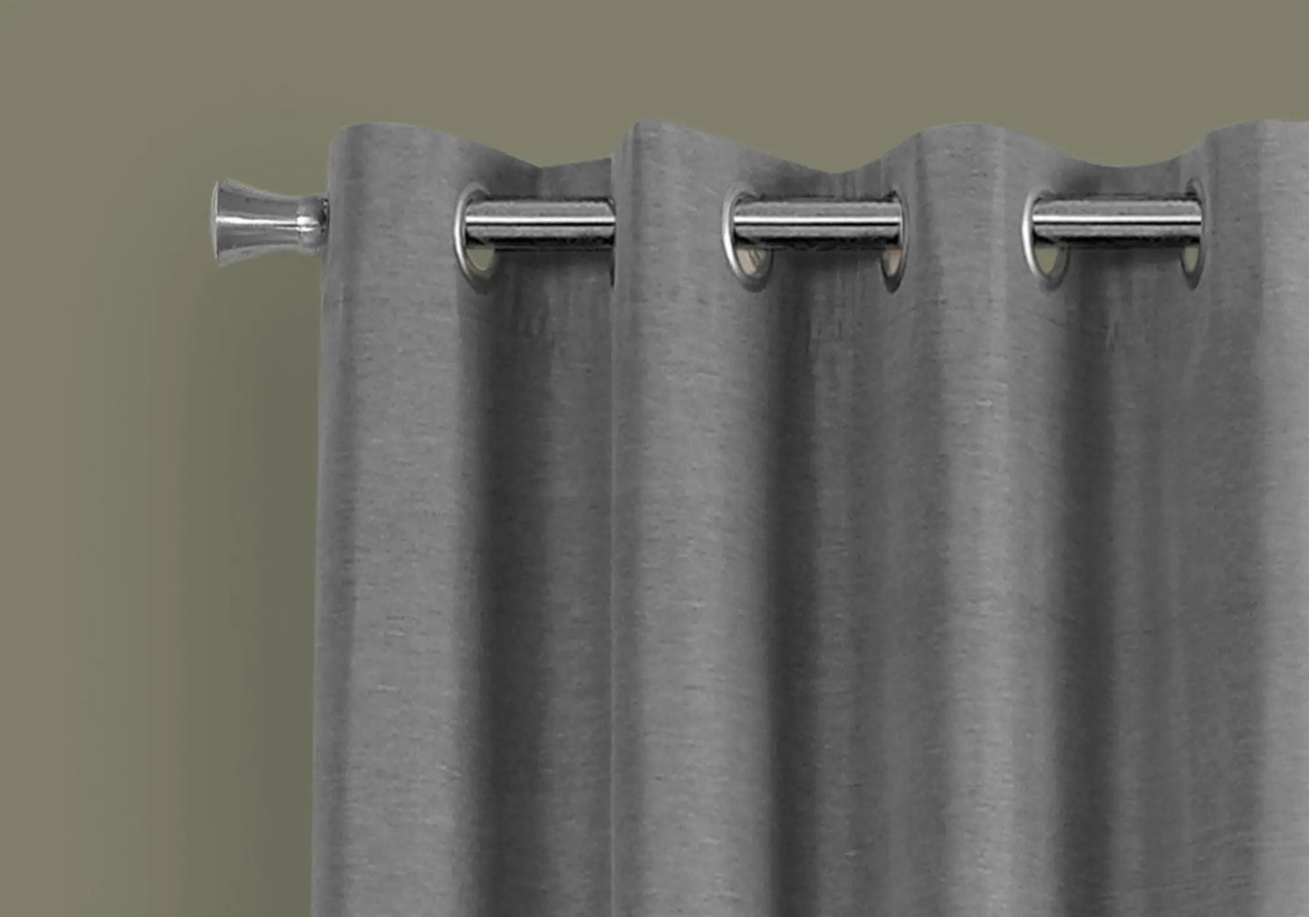 2-piece gray curtain panel set with metal grommets, room-darkening, contemporary style on Tampa Home & Garden Store