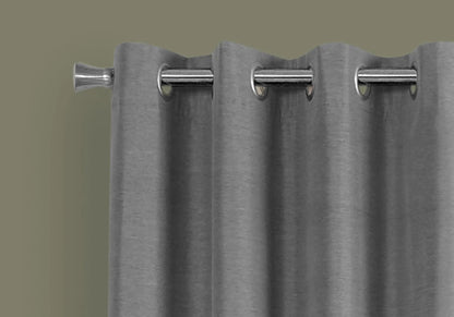 2-piece gray curtain panel set with metal grommets, room-darkening, contemporary style on Tampa Home & Garden Store