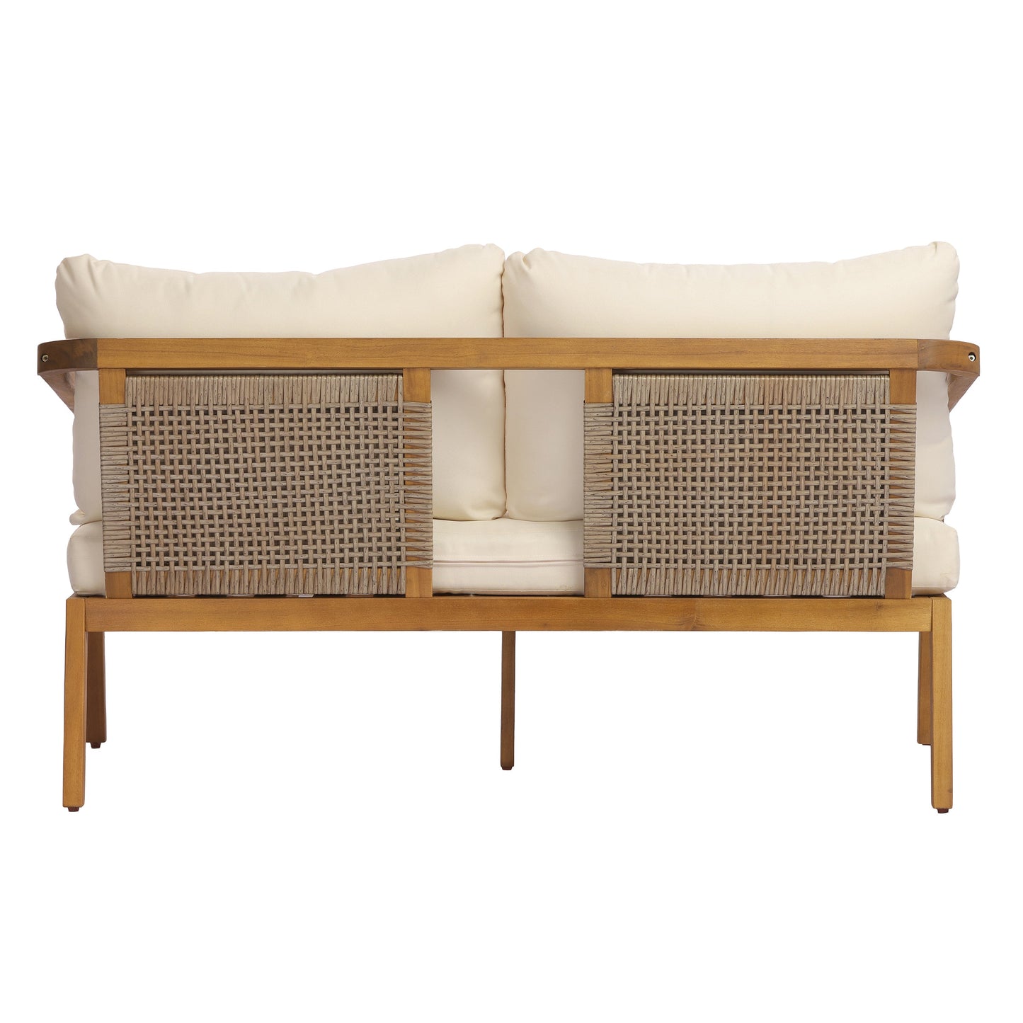 Acacia Wood Outdoor Loveseat and Coffee Table Set