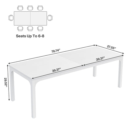 Rectangle dining table for 6-8 by HouseOfZazla with metal legs available in multiple colors on Tampa Home & Garden Store