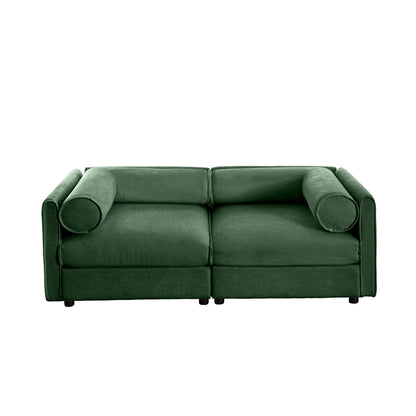 Modern Sofa with Storage and Cylindrical Backrest