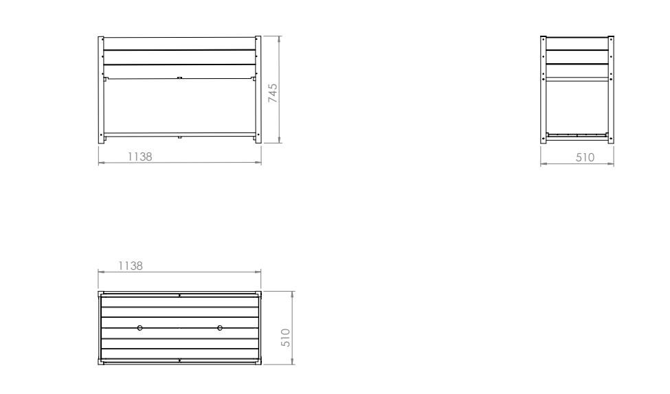 Solid Wood Raised Garden Bed with Iron Frame Natural Wood front/side HouseOfZazla on Tampa Home & Garden Store