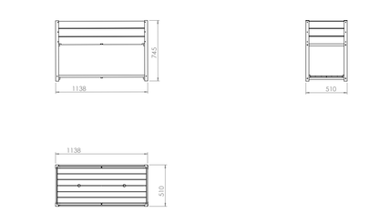 Solid Wood Raised Garden Bed with Iron Frame Natural Wood front/side HouseOfZazla on Tampa Home & Garden Store