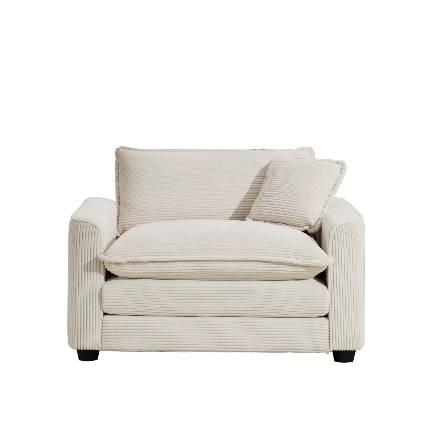 Modern Classic Fabric Arm Chair beige corduroy with matching pillow Unique Piece Furniture on Tampa Home & Garden Store