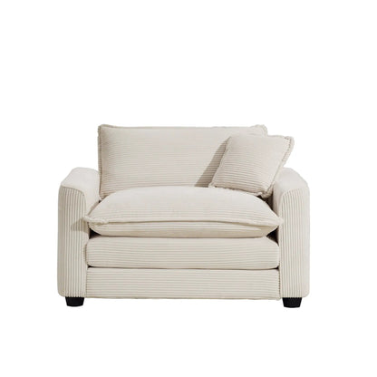Modern Classic Fabric Arm Chair beige corduroy with matching pillow Unique Piece Furniture on Tampa Home & Garden Store