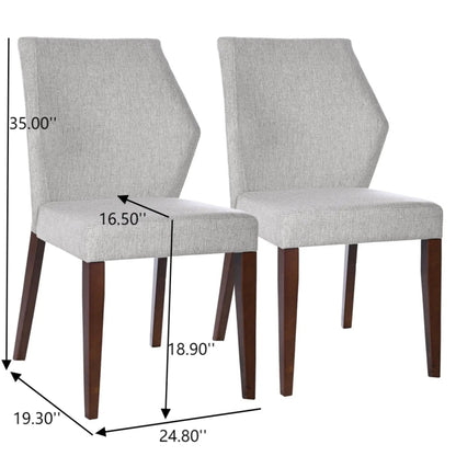 Luca Dining Chair Set of 2 Light Gray Upholstered