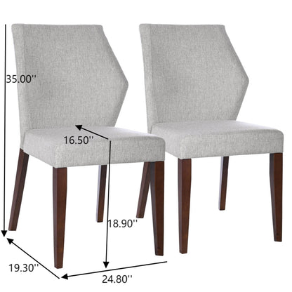 Light gray upholstered dining chair set of 2 with solid wood legs on Tampa Home & Garden Store