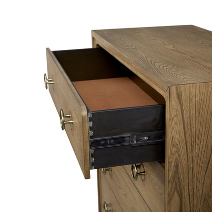 5 Drawer Chest With Solid Wood Elm Veneers