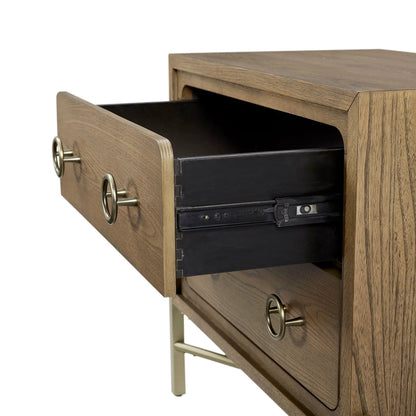 Two Drawer Nightstand With USB Latte Finish