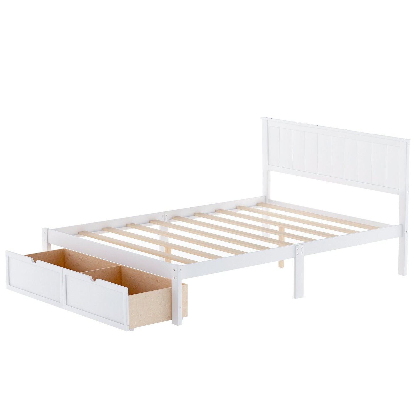 Full-size white storage bed with under-bed drawers by HouseOfZazla on Tampa Home & Garden Store