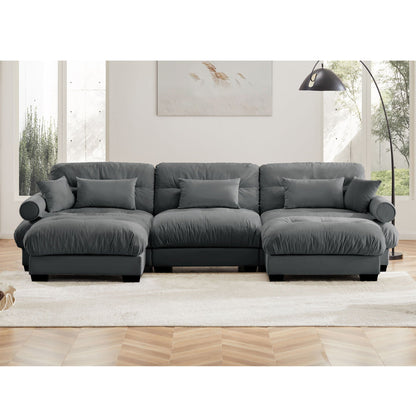Oversized Modular Sofa with Movable Ottoman