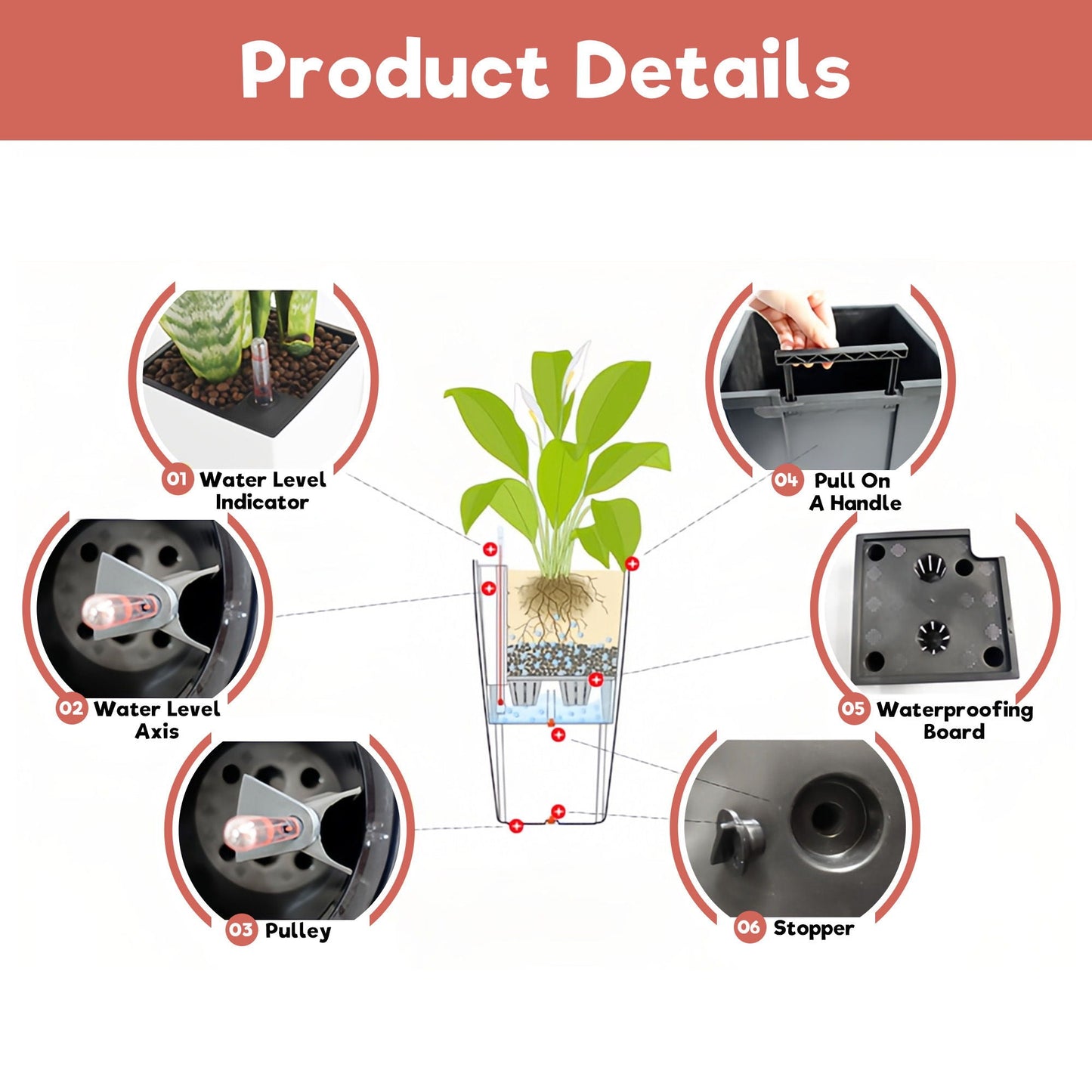 Indoor Outdoor Planter With Automatic Watering System HouseOfZazla water level indicator on Tampa Home & Garden Store