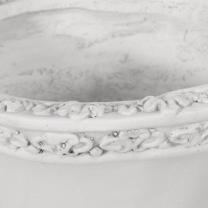 Roman Style MGO Garden Urn Planter by HouseOfZazla, white stone textured urn with beaded rim on Tampa Home & Garden Store