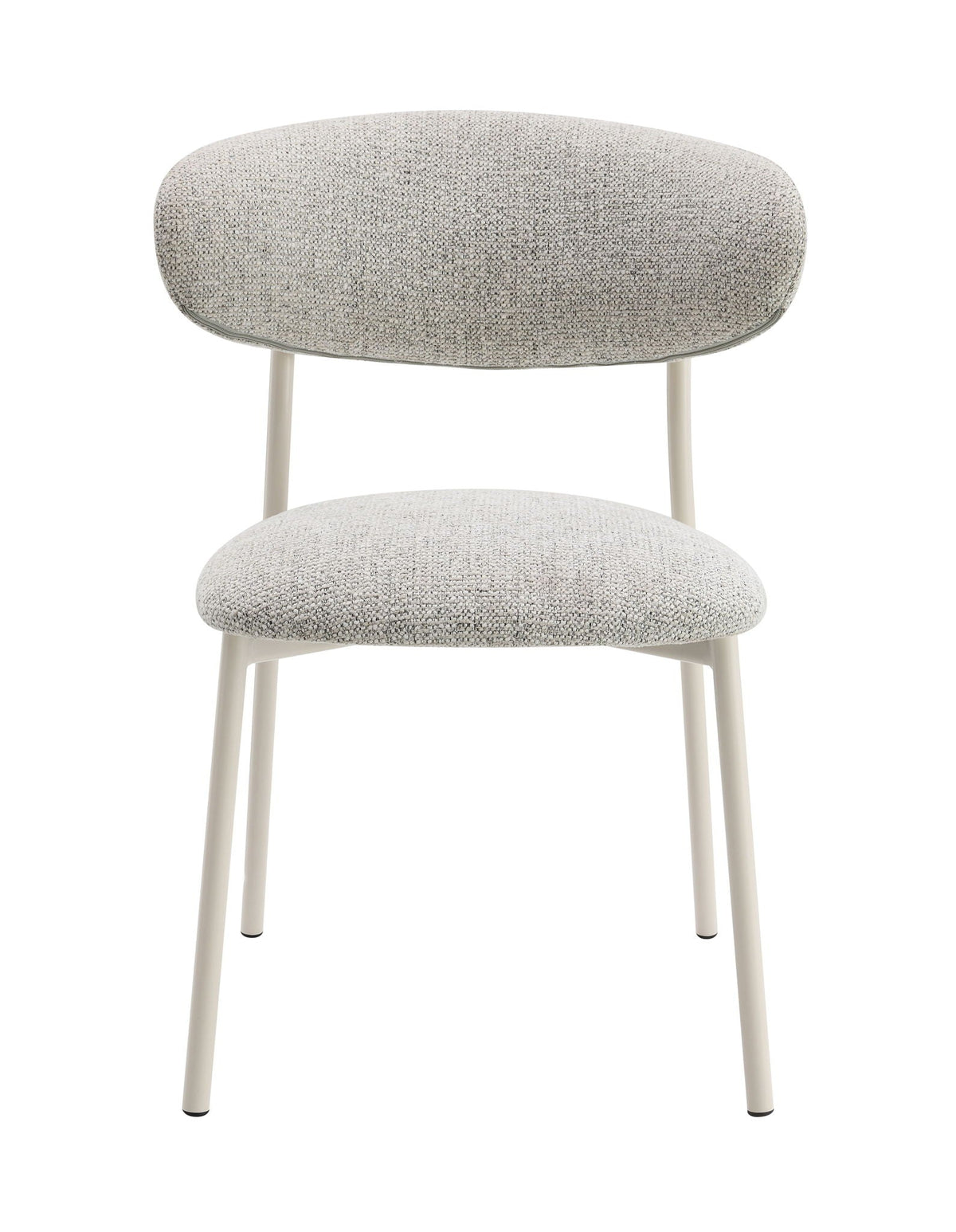 HouseOfZazla fabric side chair with padded light gray seat and back, cream legs on Tampa Home & Garden Store