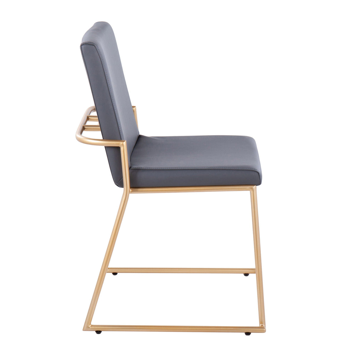 Dutchess Contemporary Dining Chair Set dark gray upholstered seat with gold metal frame on Tampa Home & Garden Store