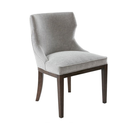 Gray Dining Side Chair Set with Solid Wood Legs in Mist Gray fabric by HouseOfZazla on Tampa Home & Garden Store