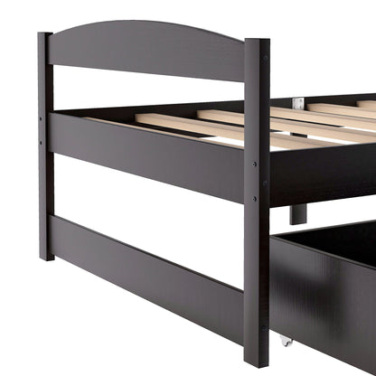 Platform bed with two storage drawers in dark gray wood by HouseOfZazla on Tampa Home & Garden Store