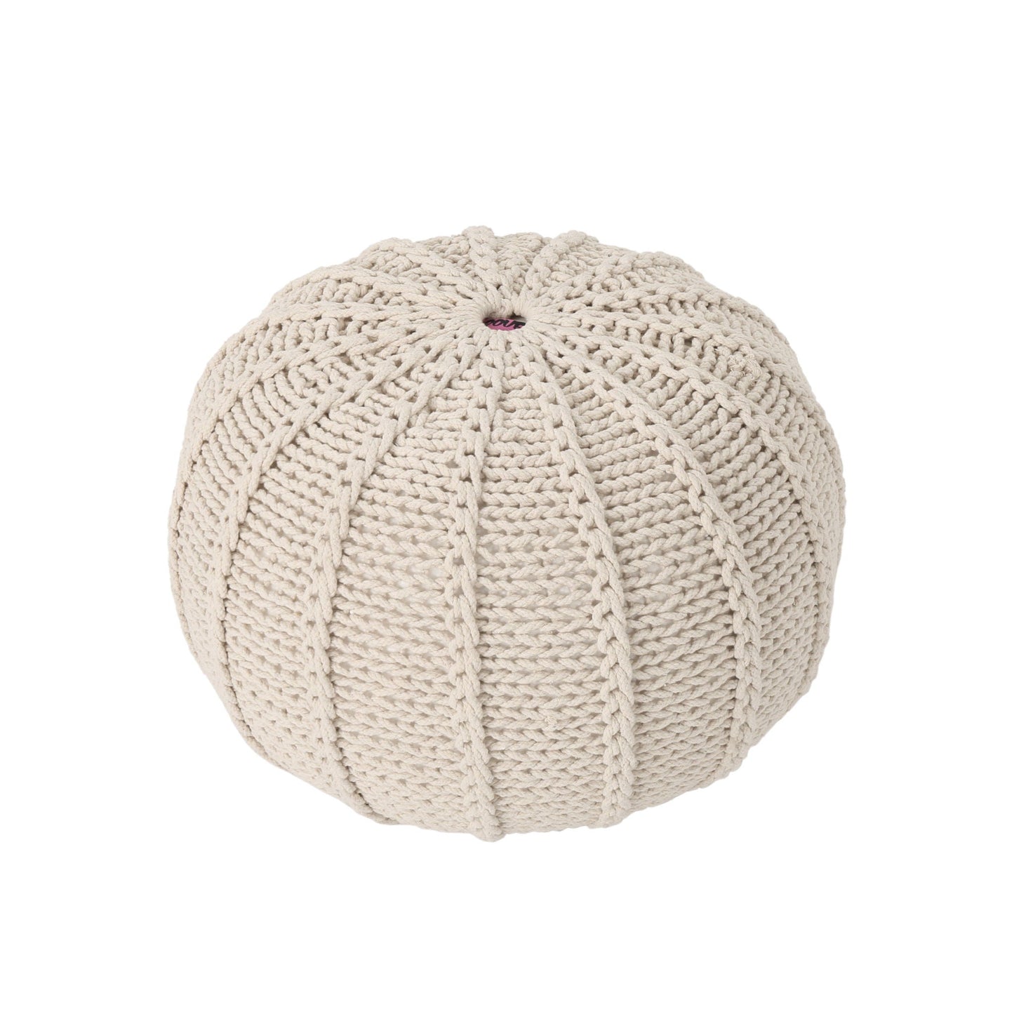 Bordeaux Knitted Pouf Ottoman and Floor Cushion