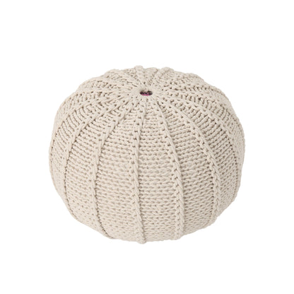 Bordeaux Knitted Pouf Ottoman and Floor Cushion